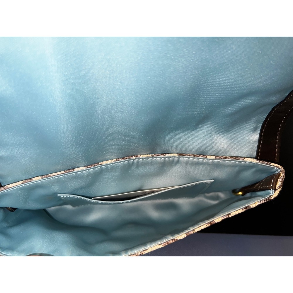 Coach Kristin Signature Canvas Wristlet Brown Tan Gold Clutch - Picture 4 of 8